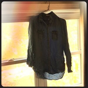 Ardene Denim Long Blouse (Button Up)